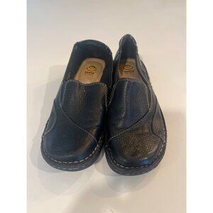 Earth Spirit Black Leather Slip-On Comfort Shoes Womens Size 6
